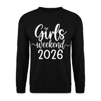 Lettrage du week-end des filles 2026 - Sweat-shirt Unisexe - noir - Devant - Alina (178cm) & Michal (187cm)