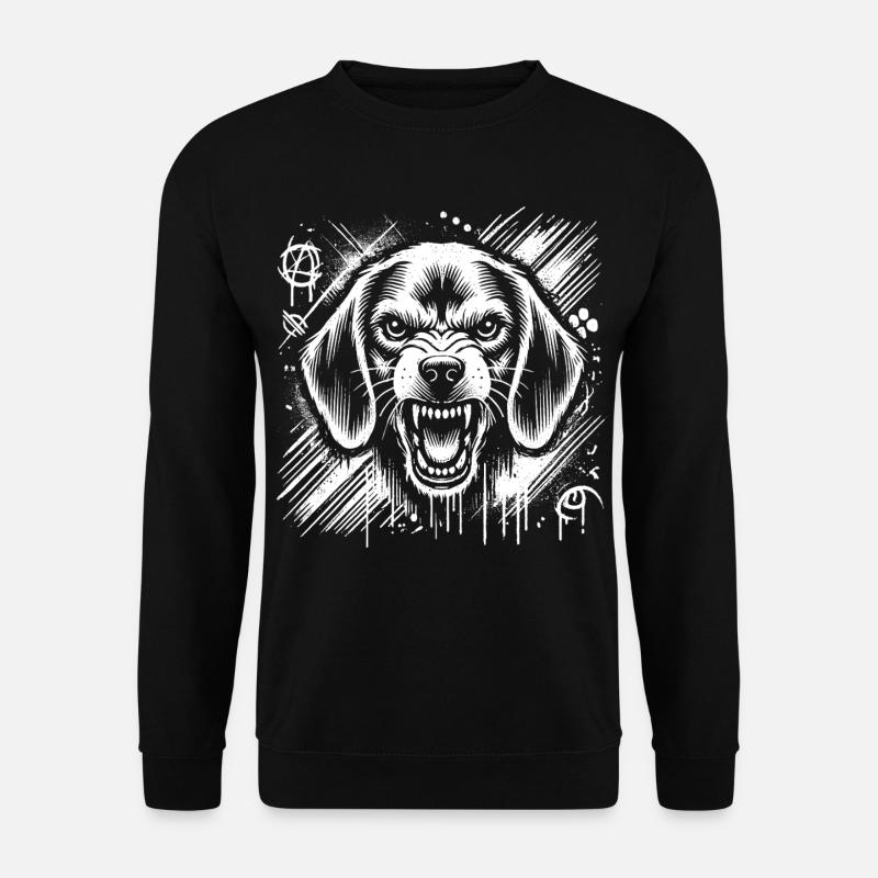 Aggressiver Beagle als im coolen Graffiti Stil - Unisex Pullover - Schwarz