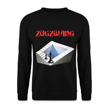ZUGZWANG, Echecs, stratégie et art optique - Sweat-shirt Unisexe - noir - Devant - Alina (178cm) & Michal (187cm)