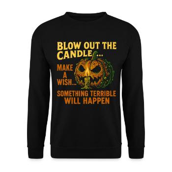 Citrouille d’Halloween effrayante avec bougie - Sweat-shirt Unisexe - noir - Devant - Alina (178cm) & Michal (187cm)