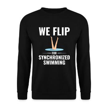 We Flip for Synchronized Swimming  - Unisex Sweatshirt - black - Front - Alina (178cm) & Michal (187cm)
