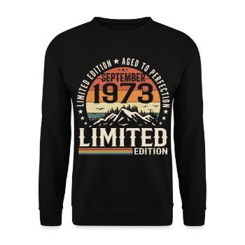 September 1973, September 1973 Birthday Gift - Unisex Sweatshirt - black - Front - Alina (178cm) & Michal (187cm)