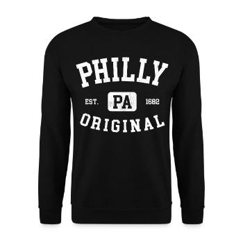 Philly Original Vintage America USA Philadelphia - Unisex Sweatshirt - black - Front - Alina (178cm) & Michal (187cm)