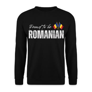 Romanian pride, I love Romania - Unisex Sweatshirt - black - Front - Alina (178cm) & Michal (187cm)