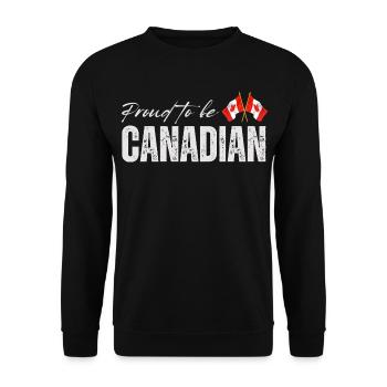 Flagge von Kanada, Kanadischer Stolz - Unisex Pullover - Schwarz - Vorne - Alina (178cm) & Michal (187cm)