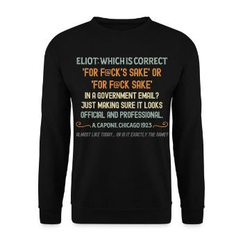 T-shirt humoristique de citation par e-mail du gouvernement - Sweat-shirt Unisexe - noir - Devant - Alina (178cm) & Michal (187cm)