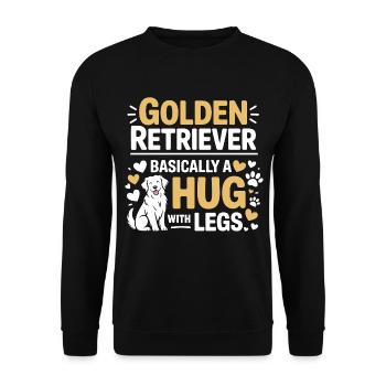 Lustiges Golden Retriever Hundedesign - Unisex Pullover - Schwarz - Vorne - Alina (178cm) & Michal (187cm)