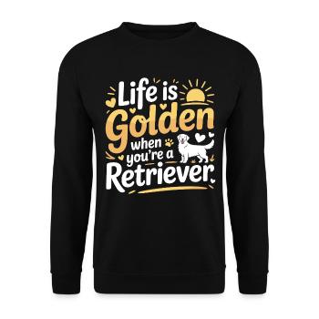 Life Is Golden Retriever Citation Design - Sweat-shirt Unisexe - noir - Devant - Alina (178cm) & Michal (187cm)