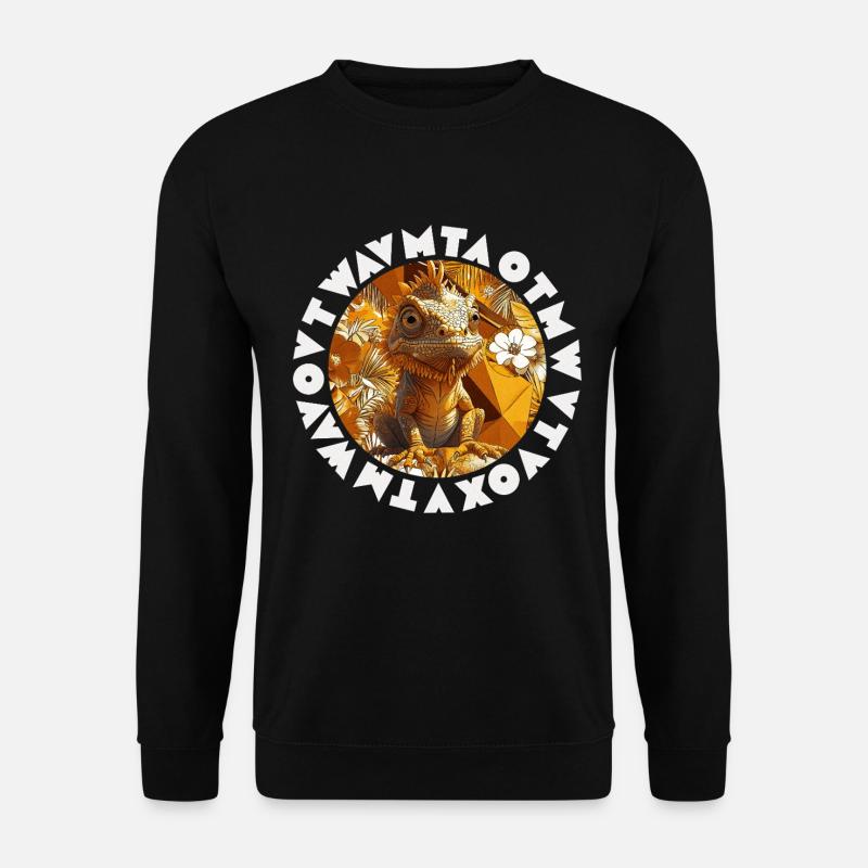 Tropical Chameleon Stylized Exotic Graphic - Unisex Sweatshirt - black