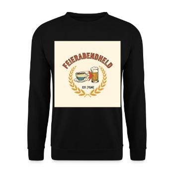 After-Work Hero Coffee Mug & Beer Glass Design - Unisex Sweatshirt - black - Front - Alina (178cm) & Michal (187cm)