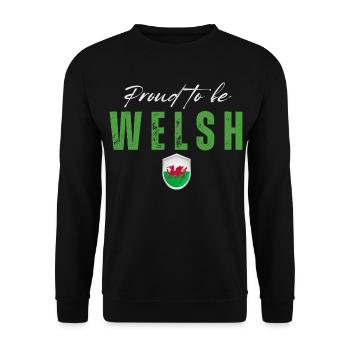 Welsh Pride, made in Wales - Unisex Sweatshirt - black - Front - Alina (178cm) & Michal (187cm)