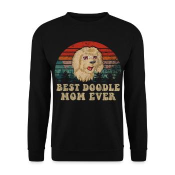 Sunset Dog Beste Golden Doodle Mama - Unisex Pullover - Schwarz - Vorne - Alina (178cm) & Michal (187cm)