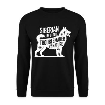 Husky By Blood Troublemaker By Nature  - Unisex Sweatshirt - black - Front - Alina (178cm) & Michal (187cm)