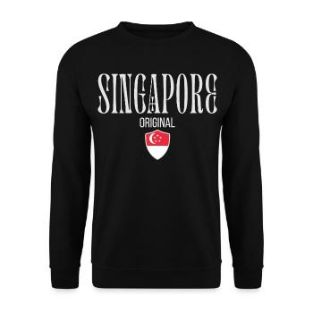 Originaire singapourienne, né à Singapour - Sweat-shirt Unisexe - noir - Devant - Alina (178cm) & Michal (187cm)
