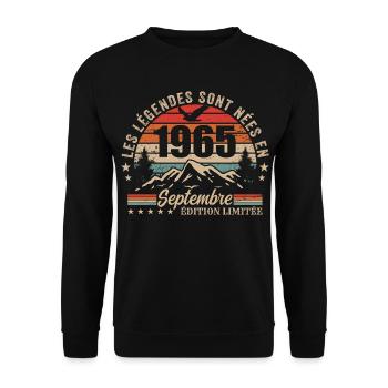Legendary since September 1965 | September 1965 - Unisex Sweatshirt - black - Front - Alina (178cm) & Michal (187cm)