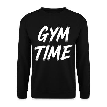 Gym Time - Unisex Sweatshirt - black - Front - Alina (178cm) & Michal (187cm)