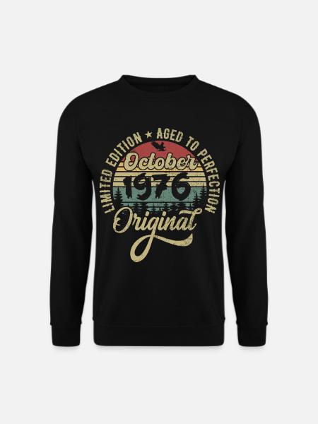 october 1976 anniversary october 1976 october - Unisex Sweatshirt - black