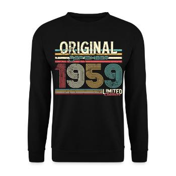 Retro September 1959 Limitierte Edition - Unisex Pullover - Schwarz - Vorne - Alina (178cm) & Michal (187cm)