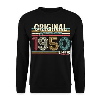 Retro September 1950 Limited Edition - Unisex Sweatshirt - black - Front - Alina (178cm) & Michal (187cm)