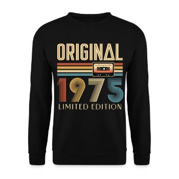 50th Birthday Original 1975 50 Year Old Gift - Unisex Sweatshirt - black - Front - Alina (178cm) & Michal (187cm)
