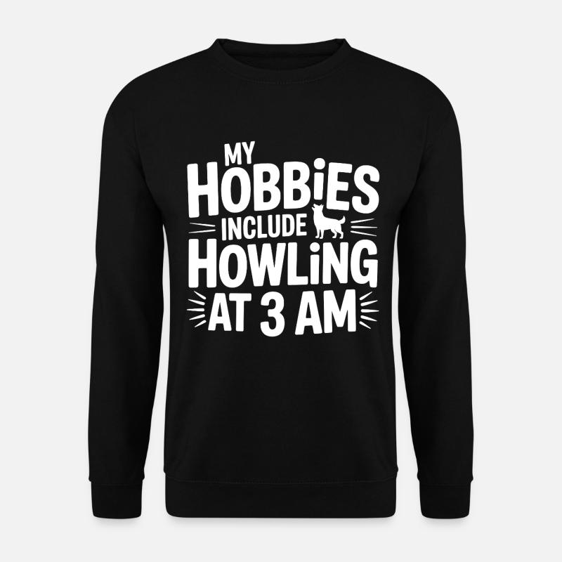 My Hobbies Include Howling Husky - Unisex Sweatshirt - black