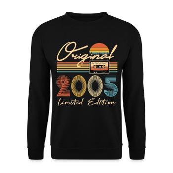 Original 20 Jahre Geburtstag 2005 Party Geschenk - Unisex Pullover - Schwarz - Vorne - Alina (178cm) & Michal (187cm)