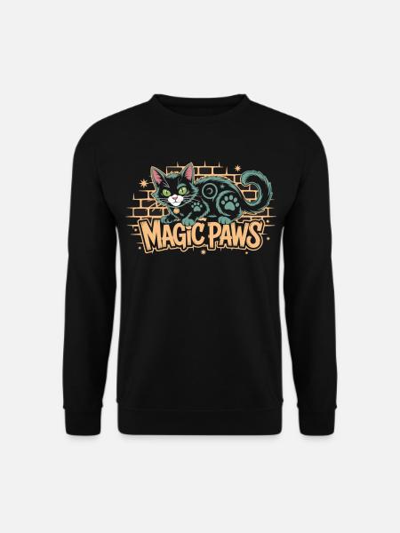 Magical cat with star motif - Unisex Sweatshirt - black