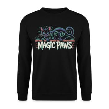 Conception magique de chat enchanté - Sweat-shirt Unisexe - noir - Devant - Alina (178cm) & Michal (187cm)