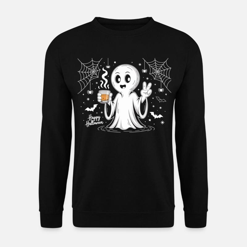 Schauriger Geist mit Halloween-Logo - Unisex Pullover - Schwarz