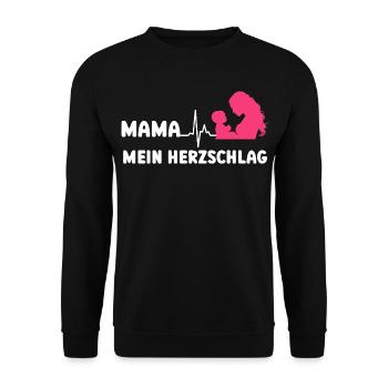MOMMY MY HEARTBEAT Expectant Mother Funny - Unisex Sweatshirt - black - Front - Alina (178cm) & Michal (187cm)
