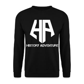 History Adventure Logo - Unisex Sweatshirt - black - Front - Alina (178cm) & Michal (187cm)