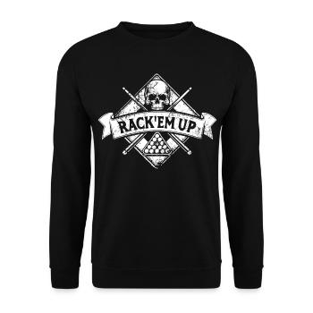 Rack'em up - Eight Ball - Billard Spieler - Unisex Pullover - Schwarz - Vorne - Alina (178cm) & Michal (187cm)