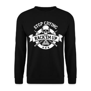 Stop crying, Rack'em up - Eight Ball - Billiards - Unisex Sweatshirt - black - Front - Alina (178cm) & Michal (187cm)
