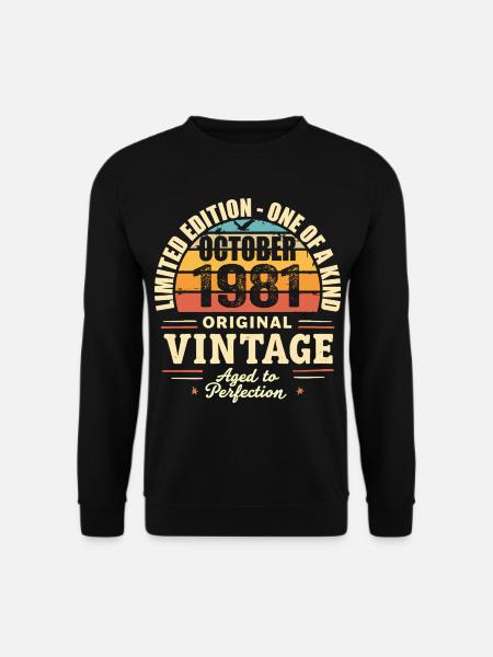 Retro October 1981 - birthday october 1981 - Unisex Sweatshirt - black