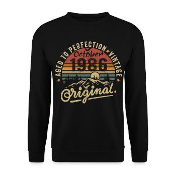 1986 Born in october 1986 Born in october 1986 - Unisex Sweatshirt - black - Front - Alina (178cm) & Michal (187cm)