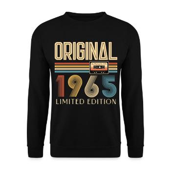Anniversaire 60 Ans Original 1965 Cadeau Fête - Sweat-shirt Unisexe - noir - Devant - Alina (178cm) & Michal (187cm)