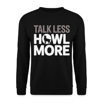Husky Heulen Zitat Hundeliebhaber - Unisex Pullover - Schwarz - Vorne - Alina (178cm) & Michal (187cm)