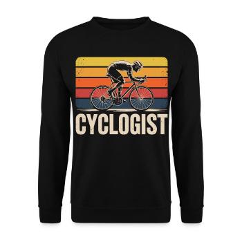 Fahrradfahrender Fahrradliebe Cyclist Shirt - Unisex Pullover - Schwarz - Vorne - Alina (178cm) & Michal (187cm)