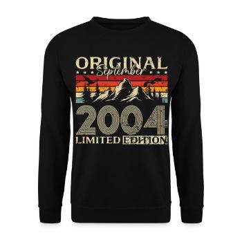 21st Birthday Vintage September Vintage 2004 - Unisex Sweatshirt - black - Front - Alina (178cm) & Michal (187cm)