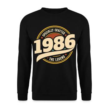 1986 Legend 40 Jahre Jubiläum Mann - Unisex Pullover - Schwarz - Vorne - Alina (178cm) & Michal (187cm)