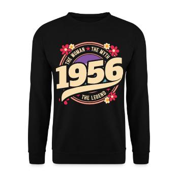 1956 Legend 70 Years Birthday Woman - Unisex Sweatshirt - black - Front - Alina (178cm) & Michal (187cm)