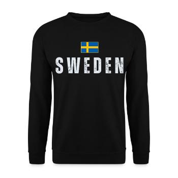 Flagge Schwedens, schwedischer Patriot - Unisex Pullover - Schwarz - Vorne - Alina (178cm) & Michal (187cm)