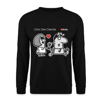Love or Flight – Offbeat Humor (Dark Version) - Unisex Sweatshirt - black - Front - Alina (178cm) & Michal (187cm)