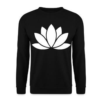 Affirmation Lotus for Mental Health - Unisex Sweatshirt - black - Front - Alina (178cm) & Michal (187cm)