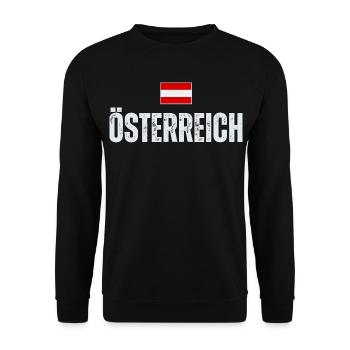 Austrian flag, Austrian patriot - Unisex Sweatshirt - black - Front - Alina (178cm) & Michal (187cm)