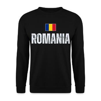 J'aime la Roumanie, la fierté roumaine - Sweat-shirt Unisexe - noir - Devant - Alina (178cm) & Michal (187cm)