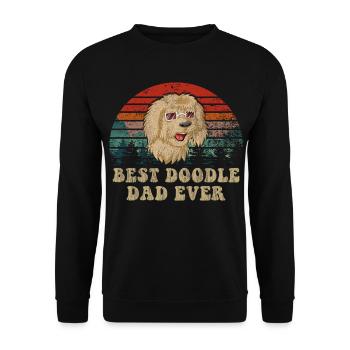 Bester Doodle-Vater aller Zeiten – Hundeliebhaber T-Shirt-Geschenk - Unisex Pullover - Schwarz - Vorne - Alina (178cm) & Michal (187cm)