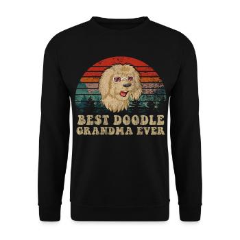 Bestes Doodle Oma T-Shirt - Unisex Pullover - Schwarz - Vorne - Alina (178cm) & Michal (187cm)