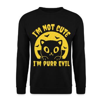 I'm Purr Evil - Unisex Sweatshirt - black - Front - Alina (178cm) & Michal (187cm)