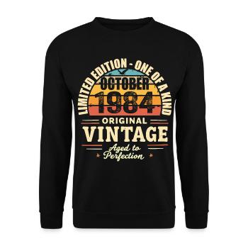 Retro October 1984 - birthday october 1984 - Unisex Sweatshirt - black - Front - Alina (178cm) & Michal (187cm)
